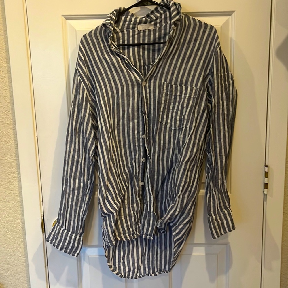 Striped beach cover up.